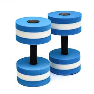 Light Weight Aquatic Exercise Dumbbells for Water Aerobics (Set of 2, Blue)