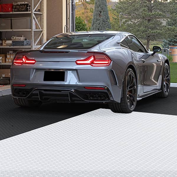 Garage Floor Tiles Interlocking, 16 Pack 20.2 x 20.2 x 0.2 in. Interlocking Modular Garage Flooring Tiles, Graphite Gray