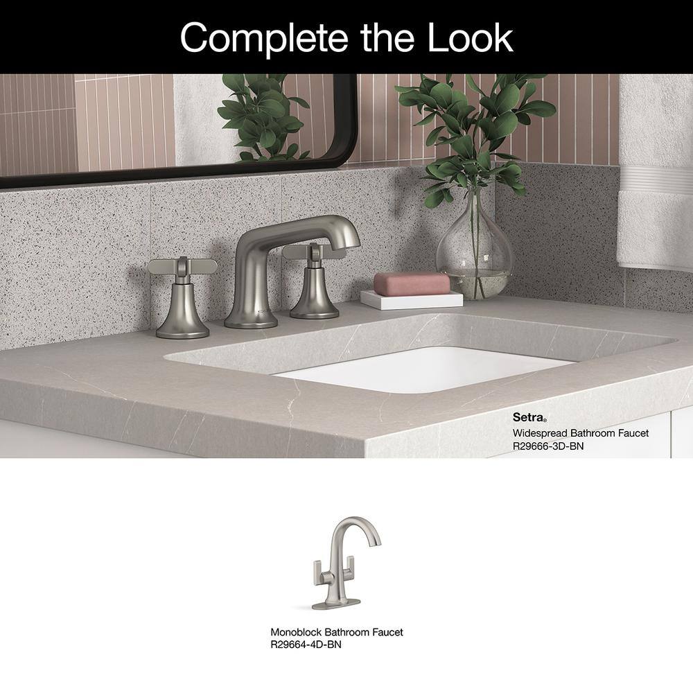Vibrant Brushed Nickel Double Handle Widespread Bathroom Faucet