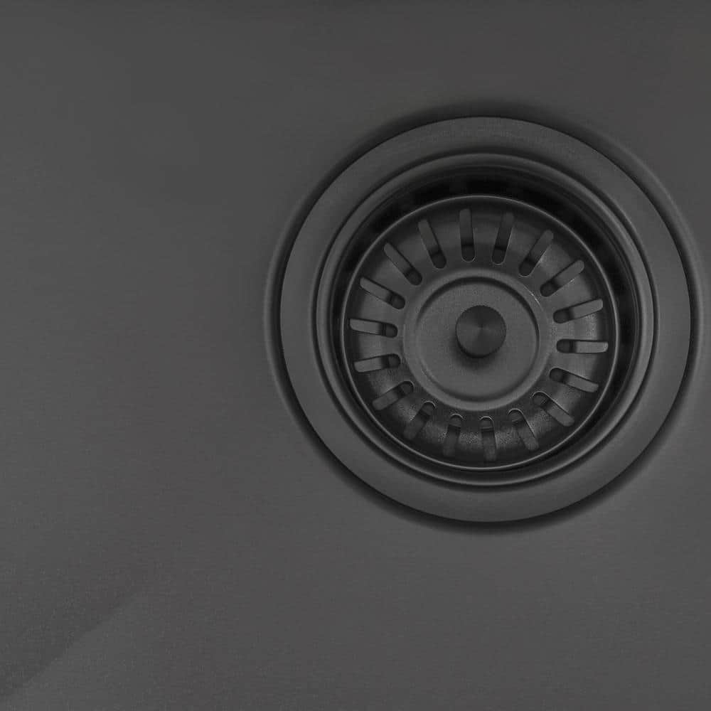 Ruvati 35-Inch Matte Black Stainless Steel Single Bowl Kitchen Sink