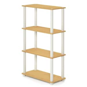 Natural 4-Tier Heavy Duty Wood Garage Storage Shelving Unit (23.6 in. W x 43.3 in. H x 11.6 in. D)