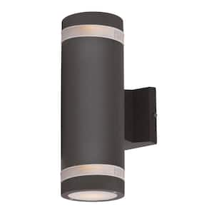 Lightray 2-Light Architectural Bronze Integrated LED Outdoor Wall Lantern Sconce