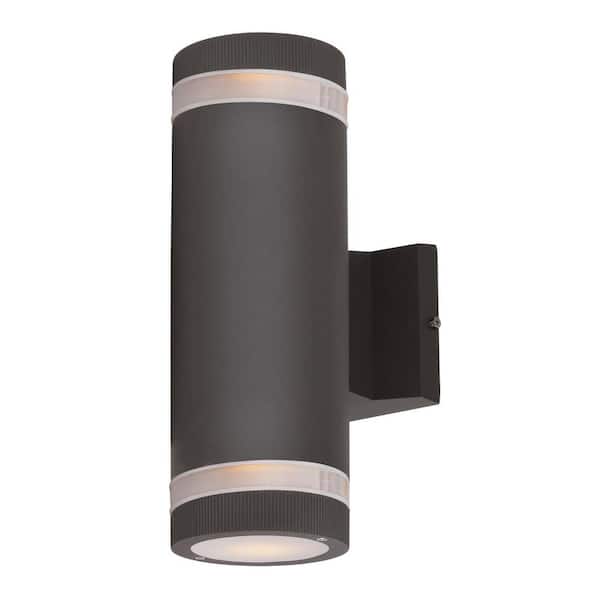 Lightray 2-Light Architectural Bronze Integrated LED Outdoor Wall Lantern Sconce
