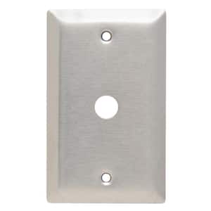 Pass & Seymour 302/304 S/S 1 Gang Box Mounted Coaxial Wall Plate, Stainless Steel (1-Pack)