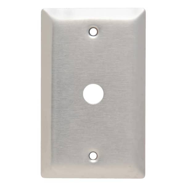 Pass & Seymour 302/304 S/S 1 Gang Box Mounted Coaxial Wall Plate, Stainless Steel (1-Pack)