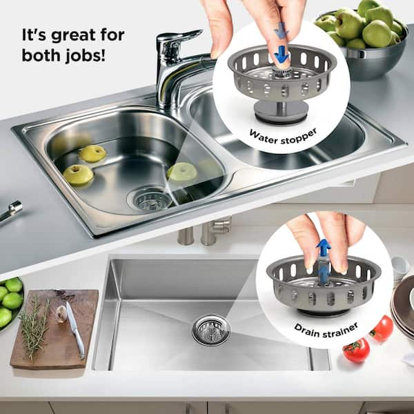 Plumbing kit for two-bowls kitchen sinks: Ø114 Multi Ray basket strainer  wastes and bottle trap with flexible hose and dishwasher connection. Code:  550-R-195-AL-TP, Plumbing sets with Ø114 waste, Plumbing sets with bottle