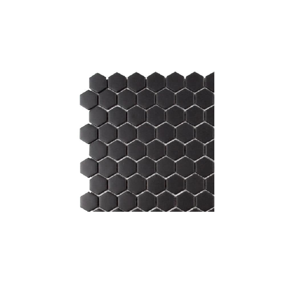 Take Home Tile Sample - 1 in. Hexagon Black 4 in. x 4 in. Matte Glass Wall and Floor Mosaic Wall Tile Sample price history on PriceWatchPro