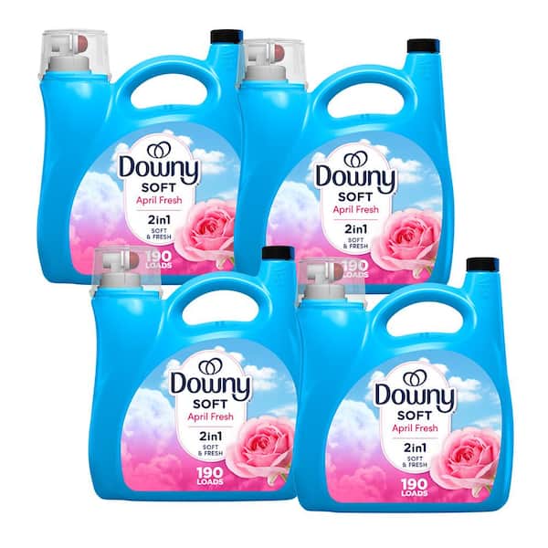 Downy Ultra April Fresh Scent Liquid Fabric Softener, 190-Loads, 140 oz. (4-Pack)