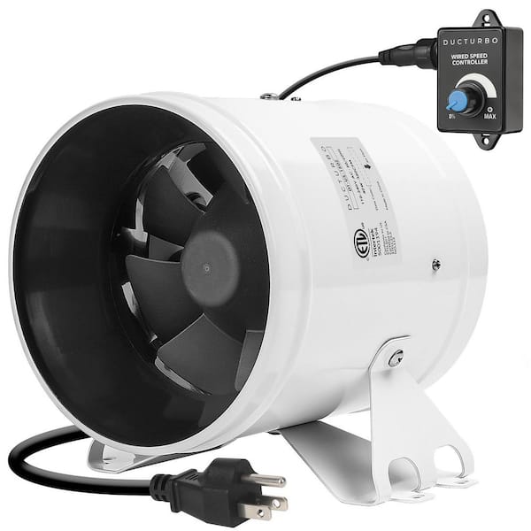 5.91 in. White Aluminum Inline Duct Fans, 160 CFM Ventilation Exhaust Fan for Indoor Heating Cooling Transfer