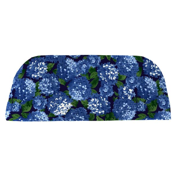 Jordan Manufacturing 41.75 in. L x 18.75 in. W x 3 in. T Contoured Outdoor Bench Cushion in Hydrangea Midnight