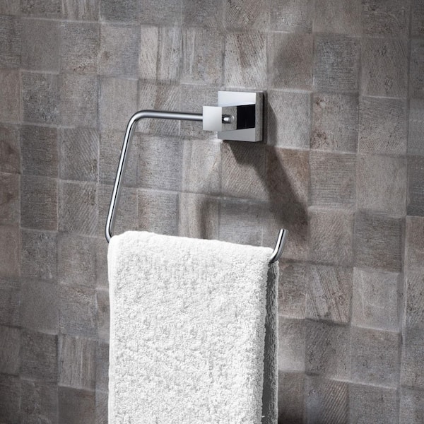 (1-Pack) Bathroom Accessories Wall Mounted Towel Ring in Chrome