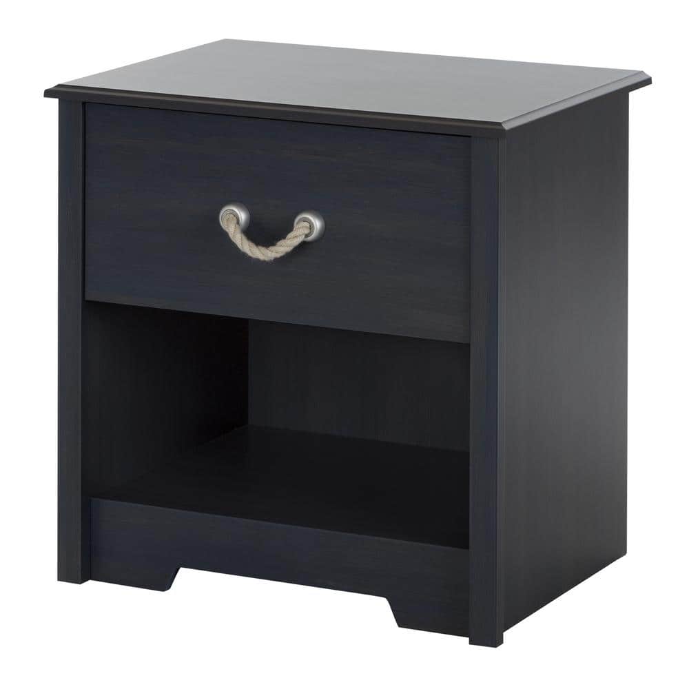 Coastal Blueberry 1-Drawer Nightstand with Rope Handle