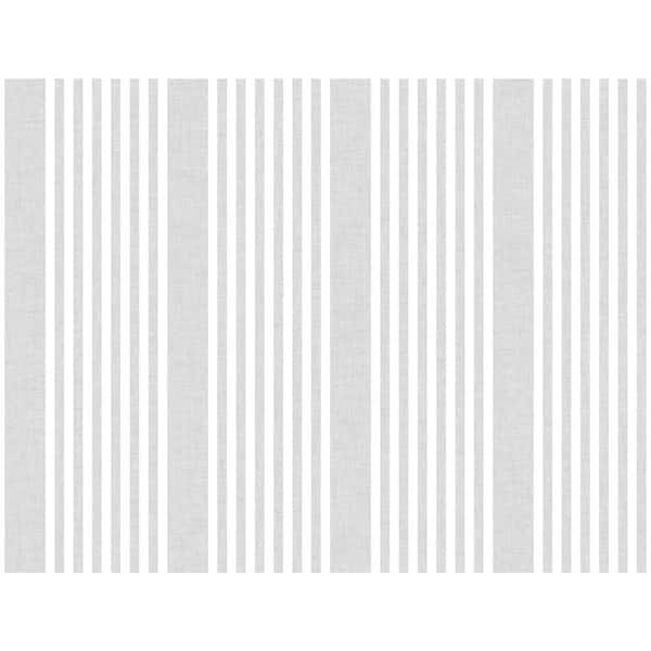 French Arctic Grey Linen Stripe Wallpaper
