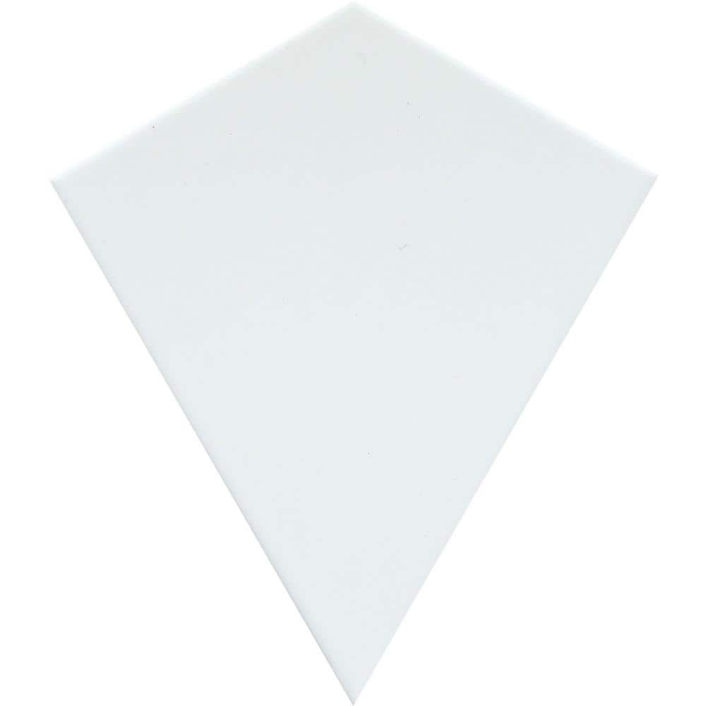 Skite Glossy White Diamond Ceramic Wall Tile, 6.3'' x 7.27''