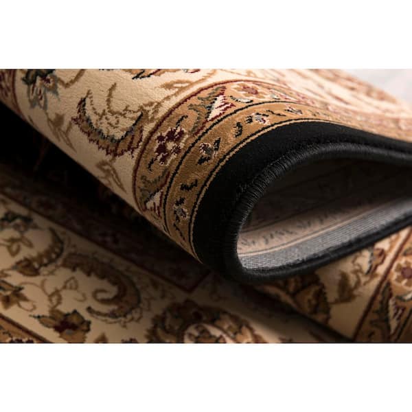 Majestic 3' x 3' (Exact Size: 2'8" x 3') Persian Indoor Doormat Rug, Black Beige, Traditional