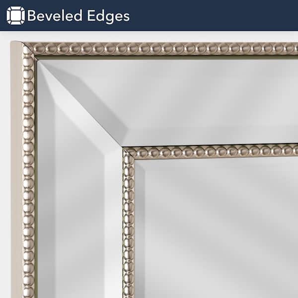 16 in. W x 26 in. H x 5 in. D Framed Single Door Recessed Metro Beaded Bathroom Medicine Cabinet in Silver 16 in. W x 26 in. H x 5 in. D Framed Single Door Recessed Metro Beaded Bathroom Medicine Cabinet in Silver