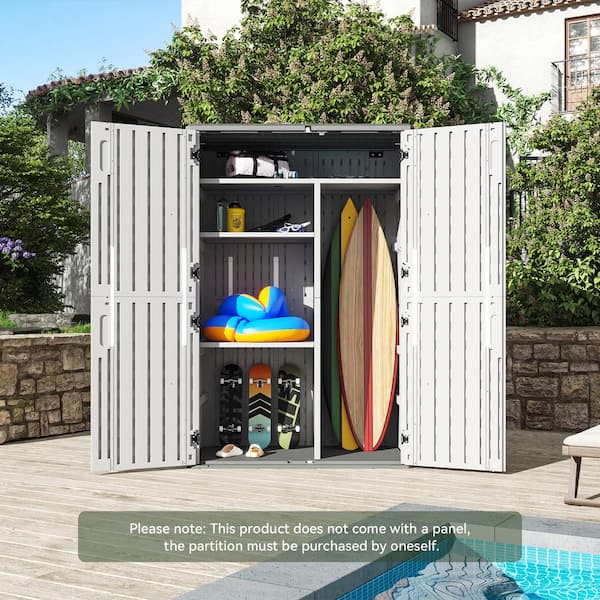 Sizzim 4.3 ft. W x 2.4 ft. D Plastic Shed with Double Door (9.5 sq