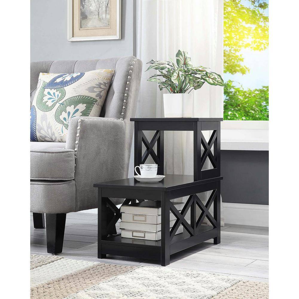 Oxford 23.75 in. White Wood 2 Step Chairside End Table - thumbnail 6