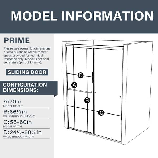 56-60 in. W x 70 in. H Sliding Framed Shower Door in Matte Black with 1/4 in. (6 mm) Gray Tinted Glass