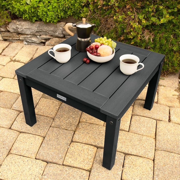 Highwood Adirondack Black Square Recycled Plastic Outdoor