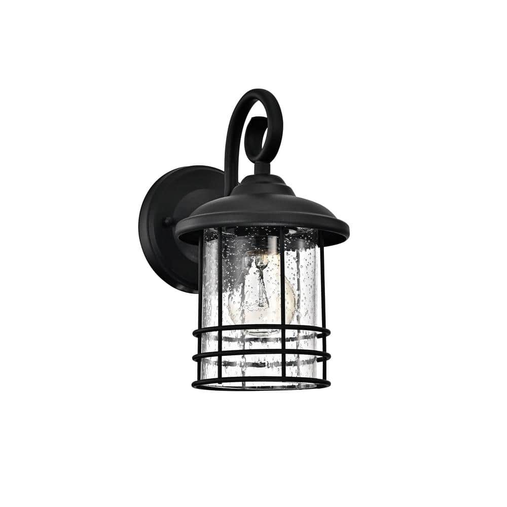 Tidoin 1-Light Black Hardwired Outdoor Wall Lantern Sconce Porch Light ...