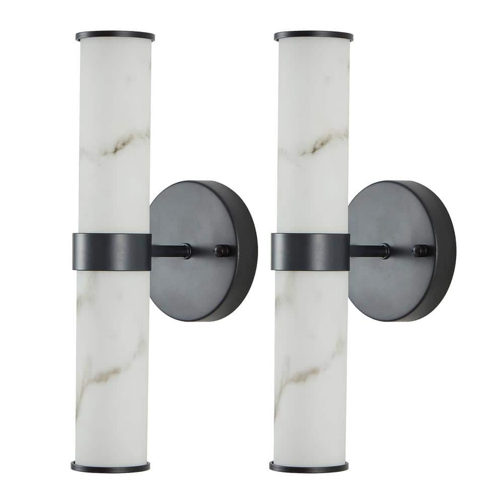Elegant LED Resin Wall Sconce, Modern Vertical Light Fixture for Bathrooms, Hallways, and Bedrooms in Black price history on PriceWatchPro