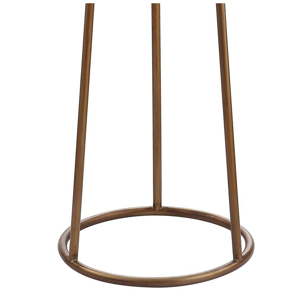 Glam 52" Arc White Feather Globe Shade Floor Lamp in Gold
