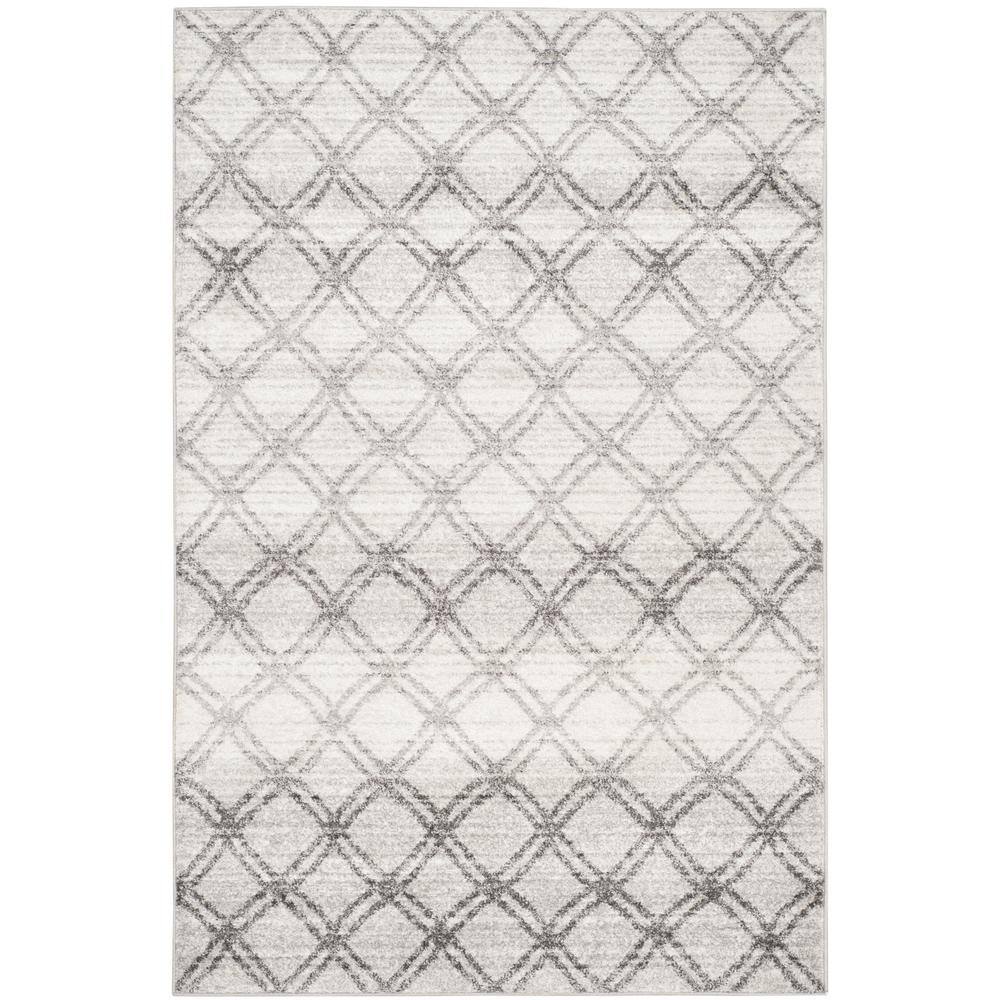 Chic Gray Geometric Tufted Rectangular Area Rug