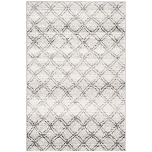 SAFAVIEH Adirondack Silver/Charcoal 5 ft. x 8 ft. Geometric Distressed Area Rug