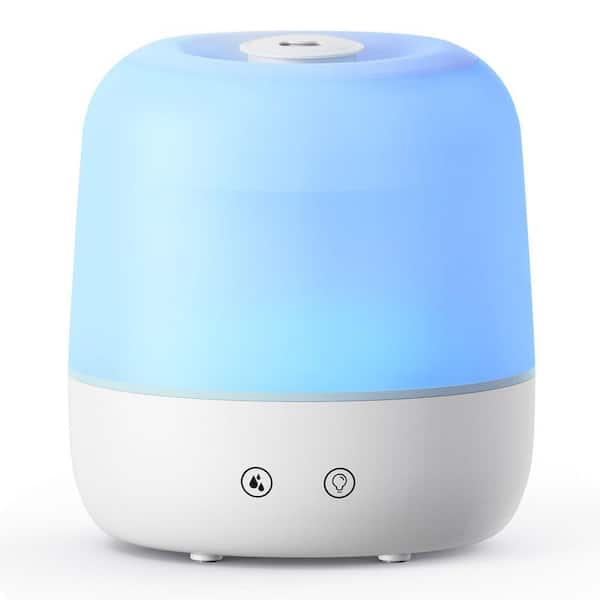 0.53 Gallon Cool Mist Humidifier w/ 360° Nozzle, High & Low Mist Levels, Light-Off for Bedroom Office up to 250 sq. ft.