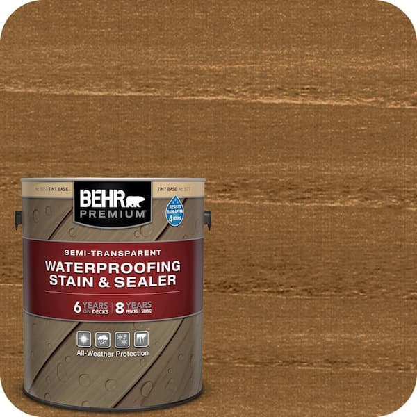 BEHR PREMIUM 1 gal. #ST-152 Red Cedar Semi-Transparent Waterproofing Exterior Wood Stain and Sealer