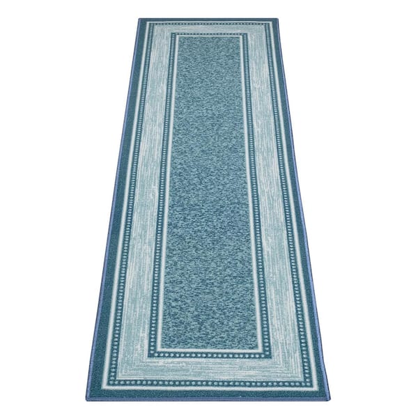 Rug Runner Green Color Custom Size Indoor Outdoor Slip Skid