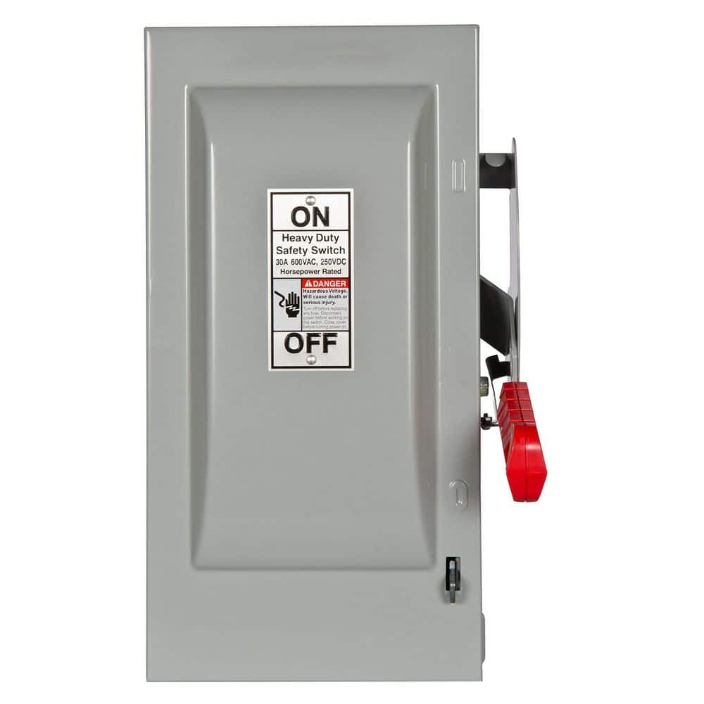 30 Amp 3 Pole 600V 3 Wire Fused Heavy Duty Safety Switch with Quick-Make Qu