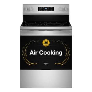 30 in. 5 Burner Elements Freestanding Electric Range in Stainless Steel with Air Cooking Technology