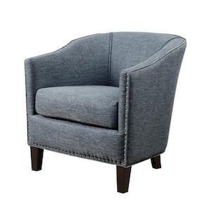 Emery Slate Blue Barrel Arm Chair