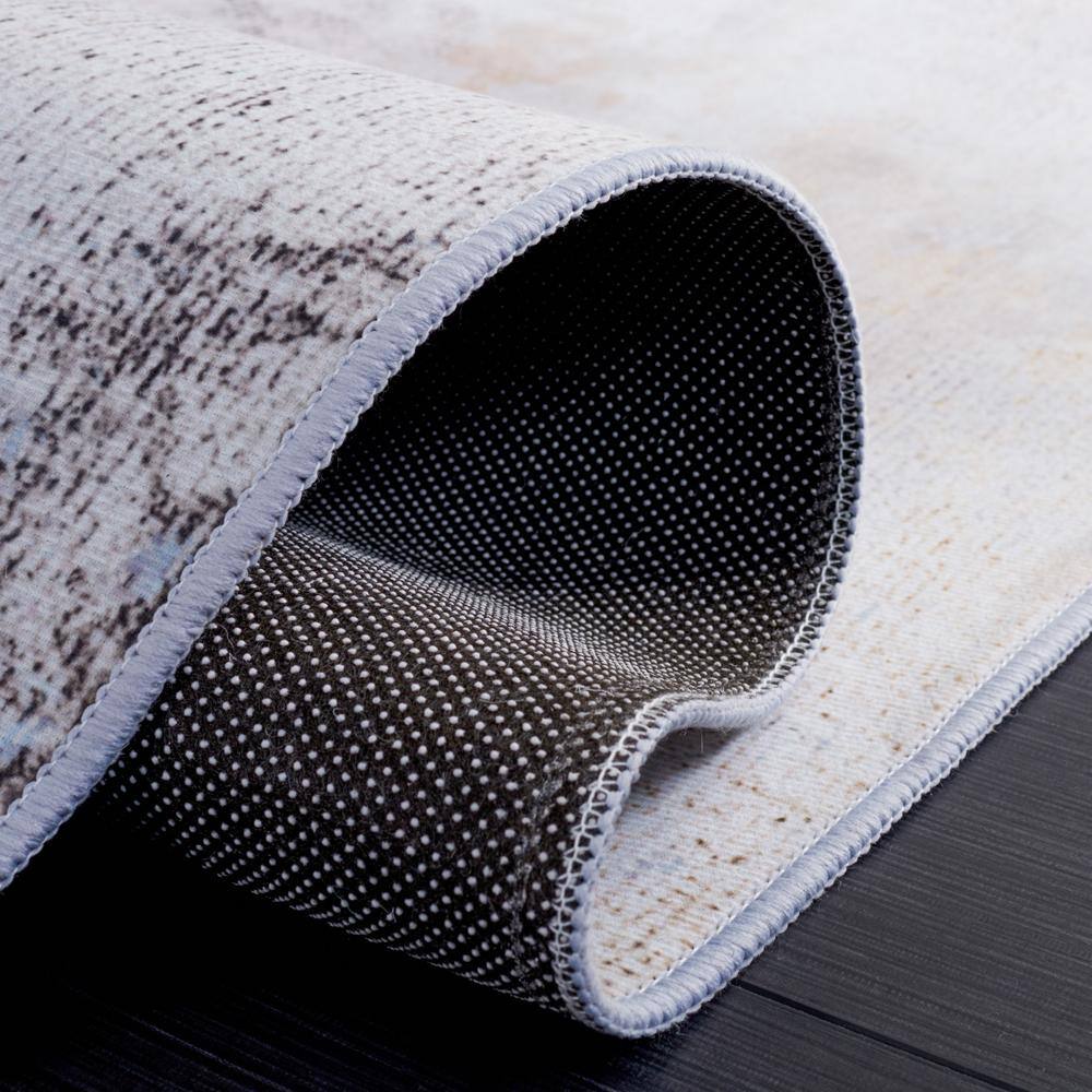 Tacoma 6' x 9' Gray and Gold Abstract Washable Area Rug