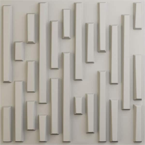 Ekena Millwork 19 5/8 in. x 19 5/8 in. Staggered Brick EnduraWall Decorative 3D Wall Panel, Satin Blossom White (Covers 2.67 Sq. Ft.)