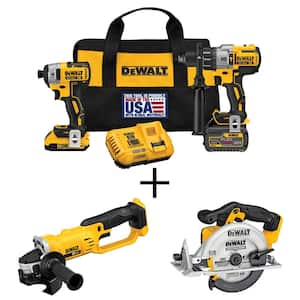 20V MAX Cordless Brushless Combo Kit, 6.5 in. Circ Saw, 4.5-5 in. Grinder, and (1) 6.0Ah and (1) 20V 2.0Ah Batteries