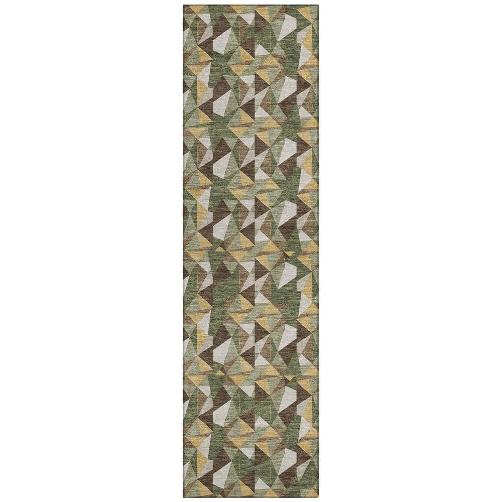 Chantille Machine Washable Indoor/Outdoor Abstract ACN2636 Olive 2 ft. x 7 ft. Runner Rug price history on PriceWatchPro