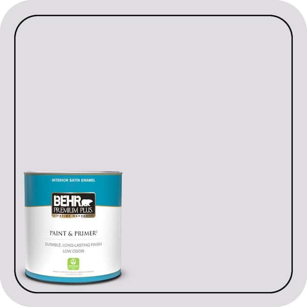 BEHR PREMIUM PLUS 1 qt. #660E-1 Lavender Lace Satin Enamel Low Odor Interior Paint & Primer