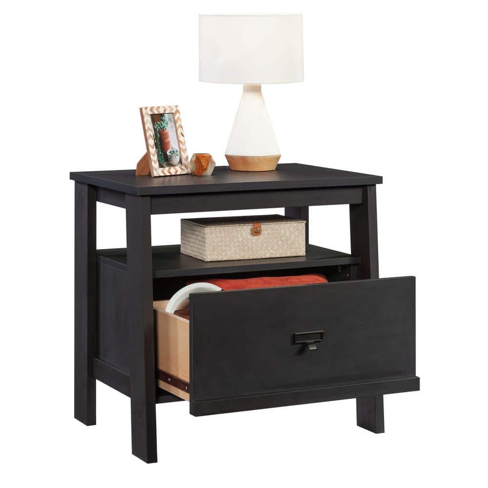 Raven Oak Country-Style Engineered Wood 1-Drawer Nightstand