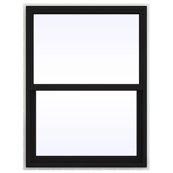 JELD-WEN 36 in. x 42 in. V-4500 Series Black FiniShield Vinyl Single Hung Window