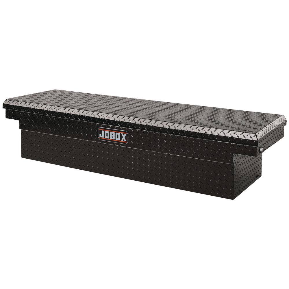 Crescent Jobox 71 in. Black Diamond Plate Aluminum Full Size Crossover  Single Lid Truck Tool Box with Pushbutton Gear-Lock™ PAC1580002 - The Home  Depot