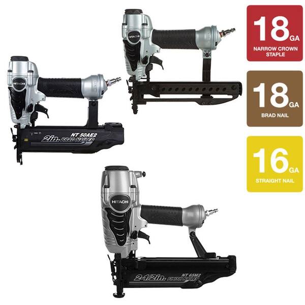 Hitachi 3-Piece 2-1/2 in. Finish Nailer, 2 in. Finish Nailer and 1/4 in. Crown Stapler Kit