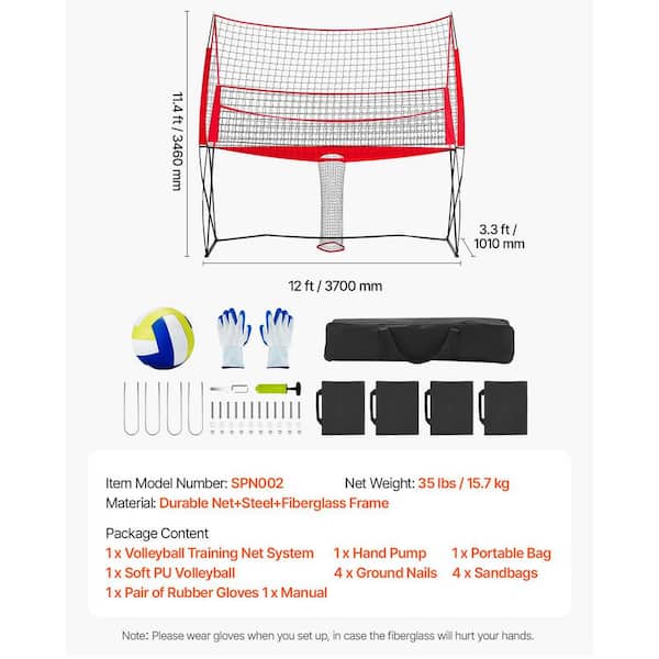 Lot De 2 Filets De Volleyball Noir En Nylon - 1 M De Diamètre - Tension Réglable - Pour Entraînement Attaque/défense
