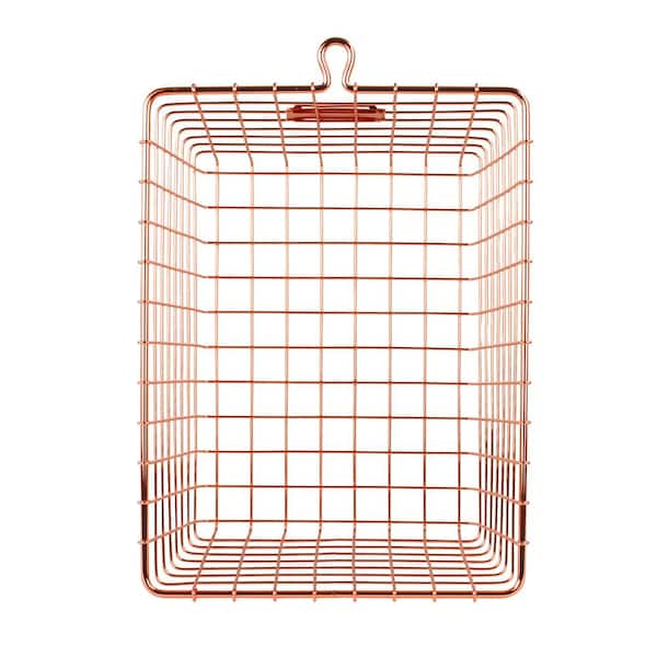 Spectrum Scoop 13 in. D x 12 in. W x 8 in. H Medium Industrial Gray Steel  Wire Storage Bin Basket Organizer 98976 - The Home Depot