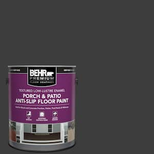 1 gal. #PPF-59 Raven Black Textured Low-Lustre Enamel Interior/Exterior Porch and Patio Anti-Slip Floor Paint