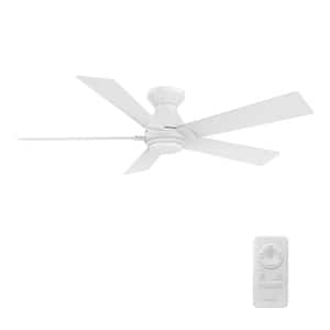 Armoy 52 in. Integrated LED Indoor Matte White 10-Speed DC Ceiling Fan with Light Kit Color Changing Remote Control
