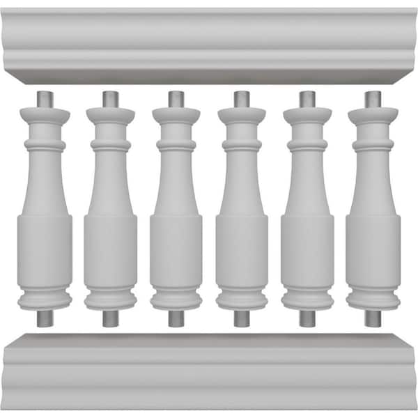 Ekena Millwork Fiberthane Hamilton Balustrade 36 in. L x 32 in. H Fiberglass Railing Kit