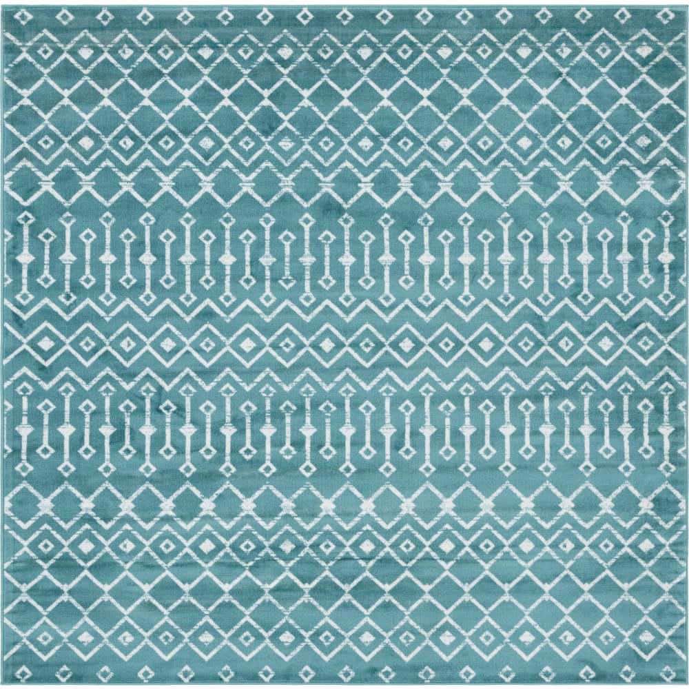 Moroccan Trellis Mamounia Turquoise 8 ft. x 8 ft. Area Rug price history on PriceWatchPro